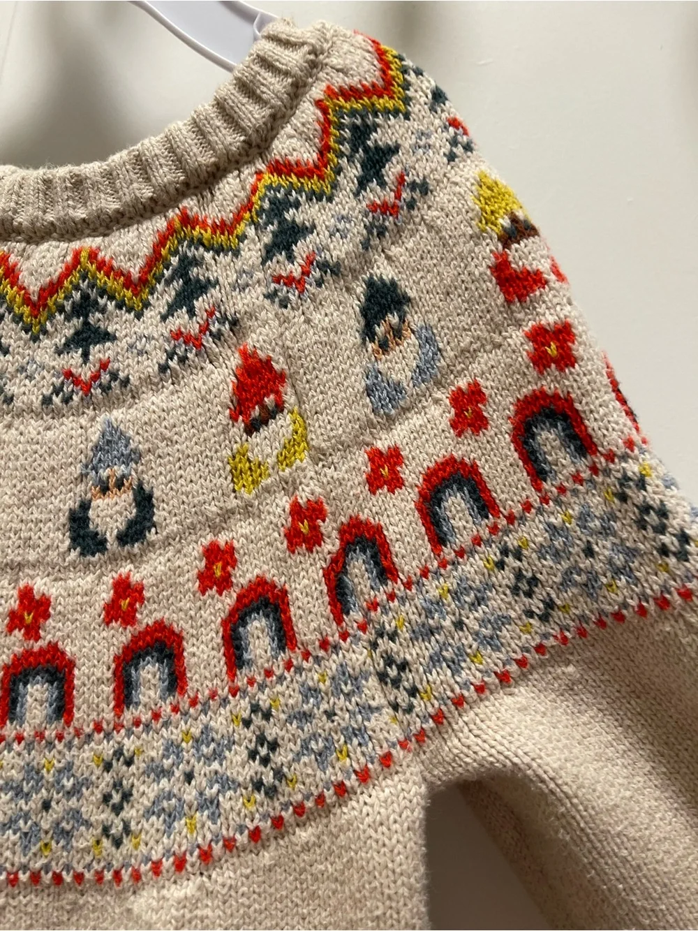 Hanna Andersson Girls US 5 Nordic Fair Isle Gnome Sweater Dress
